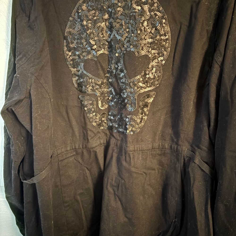 Black Sequin Skull jacket